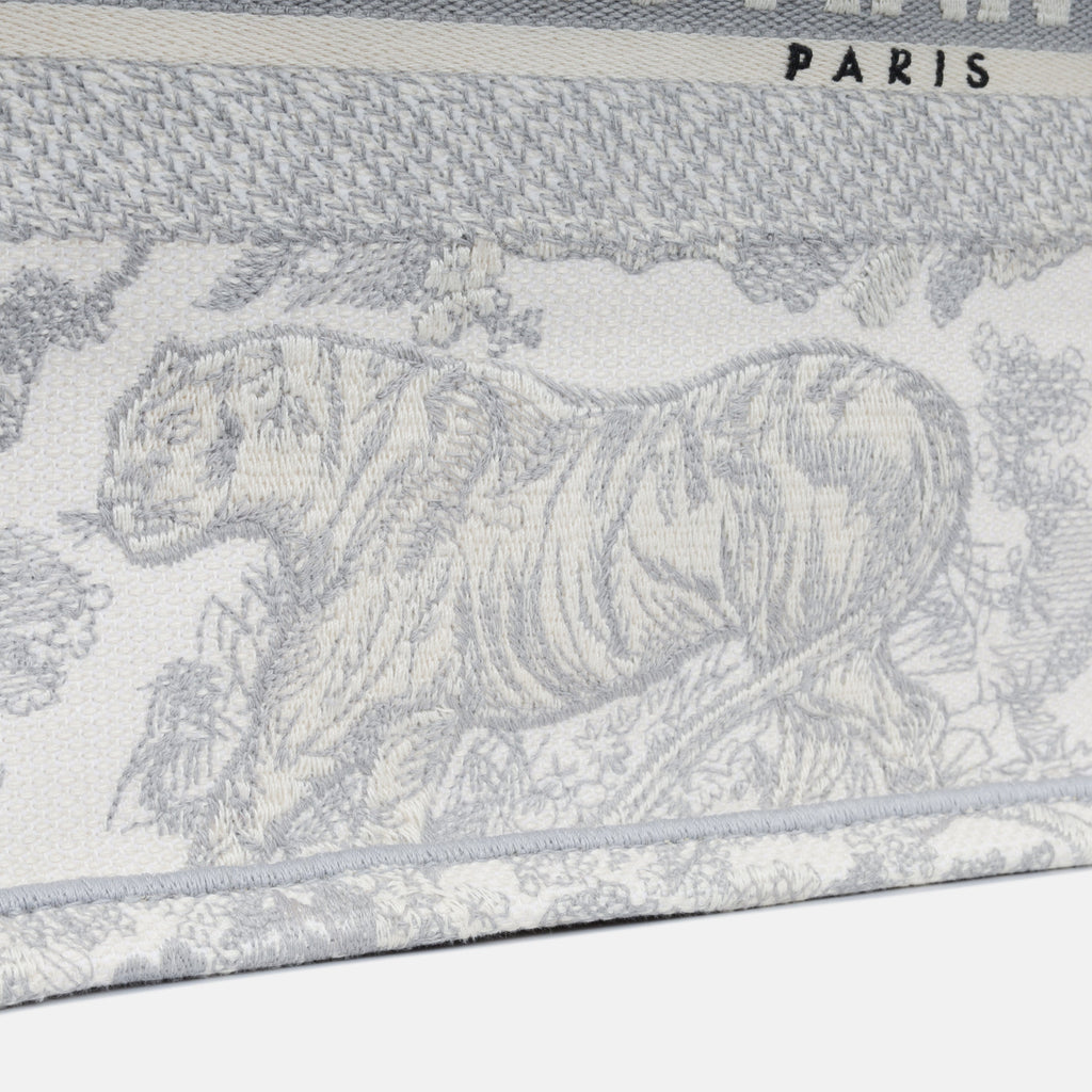 Christian Dior Small Book Tote - Grey Toile Du Jouy