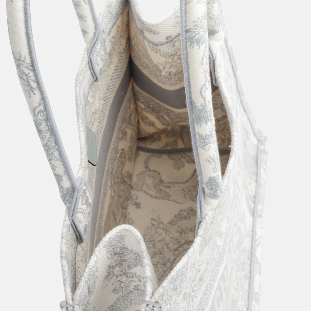 Christian Dior Small Book Tote - Grey Toile Du Jouy