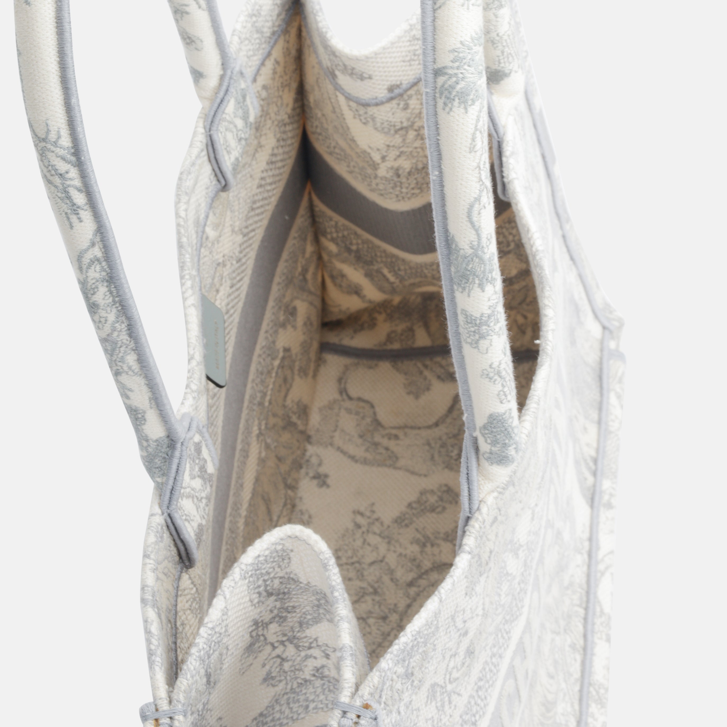 Christian Dior Small Book Tote - Grey Toile Du Jouy
