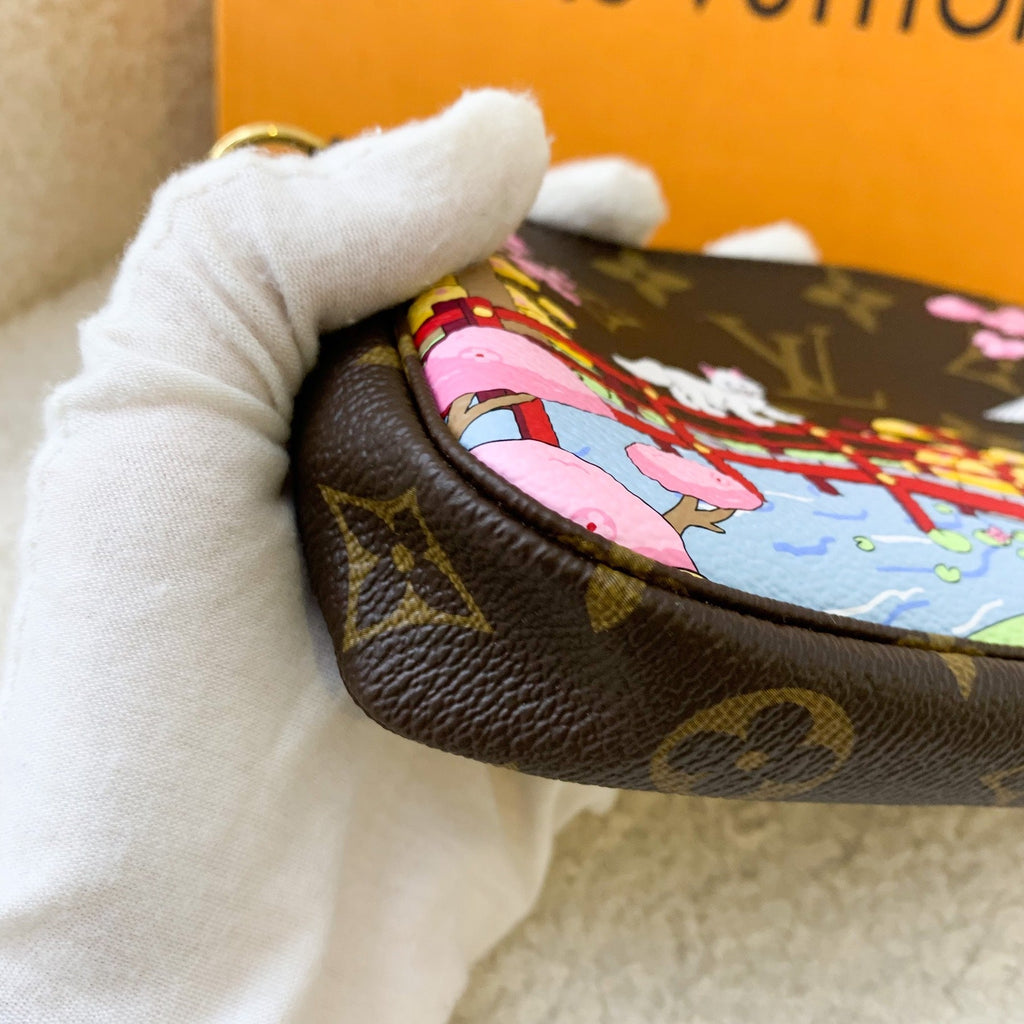 LV Mini Pochette Accessoires in Christmas 2021 Animation (Japan Sakura) Monogram Canvas