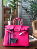 GLAMI Birkin Dark Pink For Women Silver Toned Hardware 9.8in/25cm