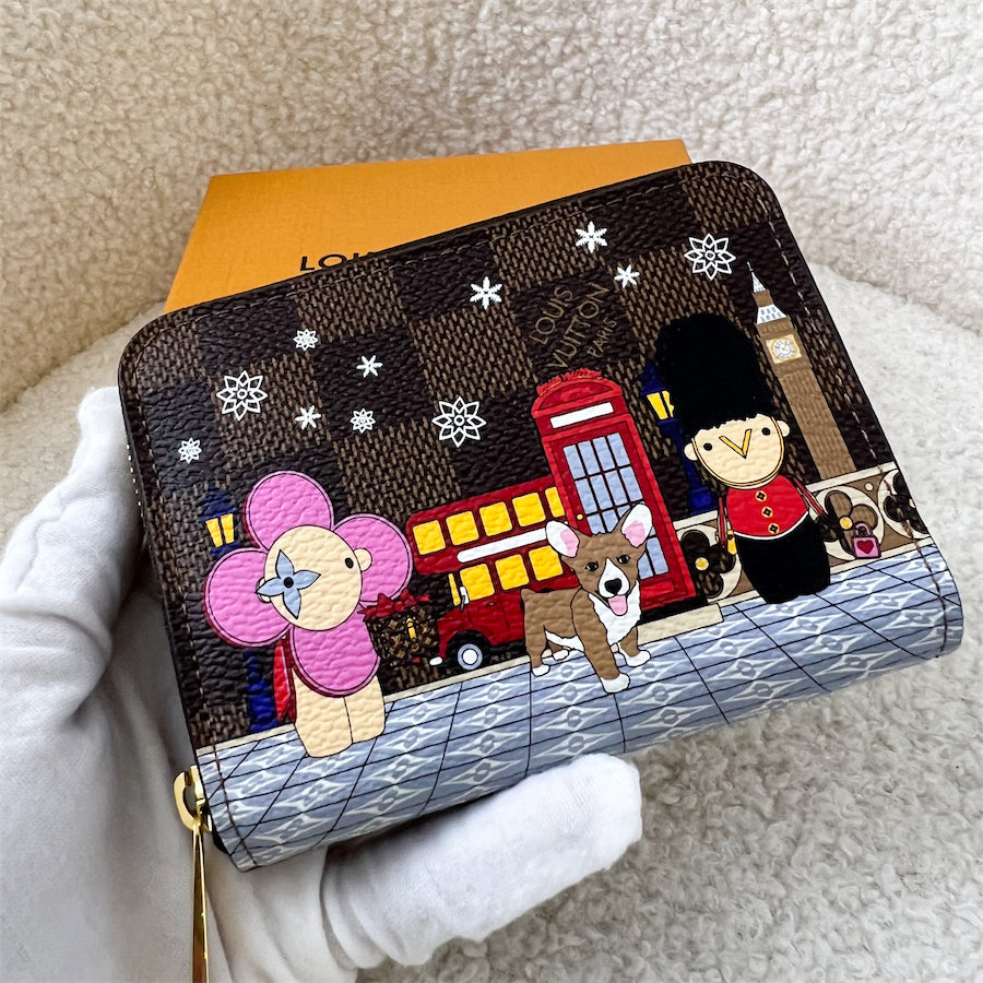 LV Zippy Small Wallet / Card Holder in Vivienne in London Christmas 2021 Canvas and GHW