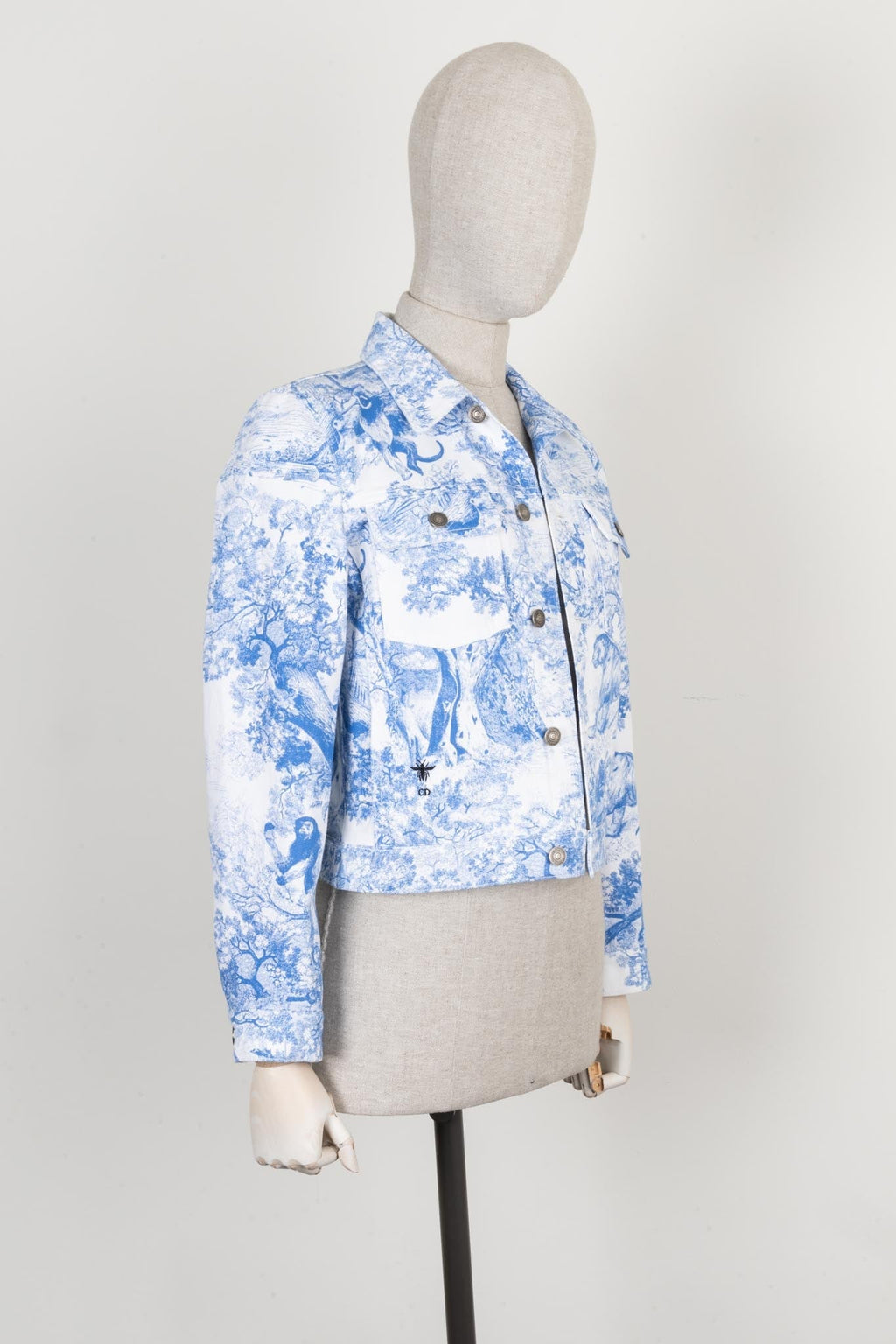 CHRISTIAN DIOR Toile De Jouy Denim Jacket Blue White
