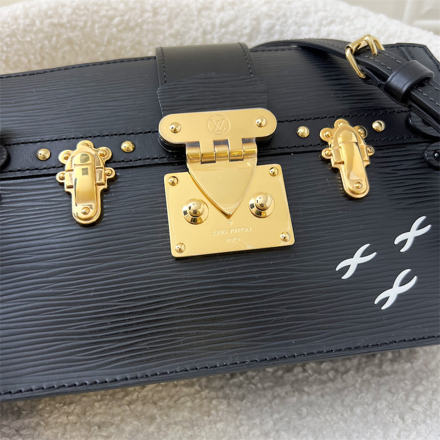 LV Trunk Clutch in Black Epi Leather with Strap GHW