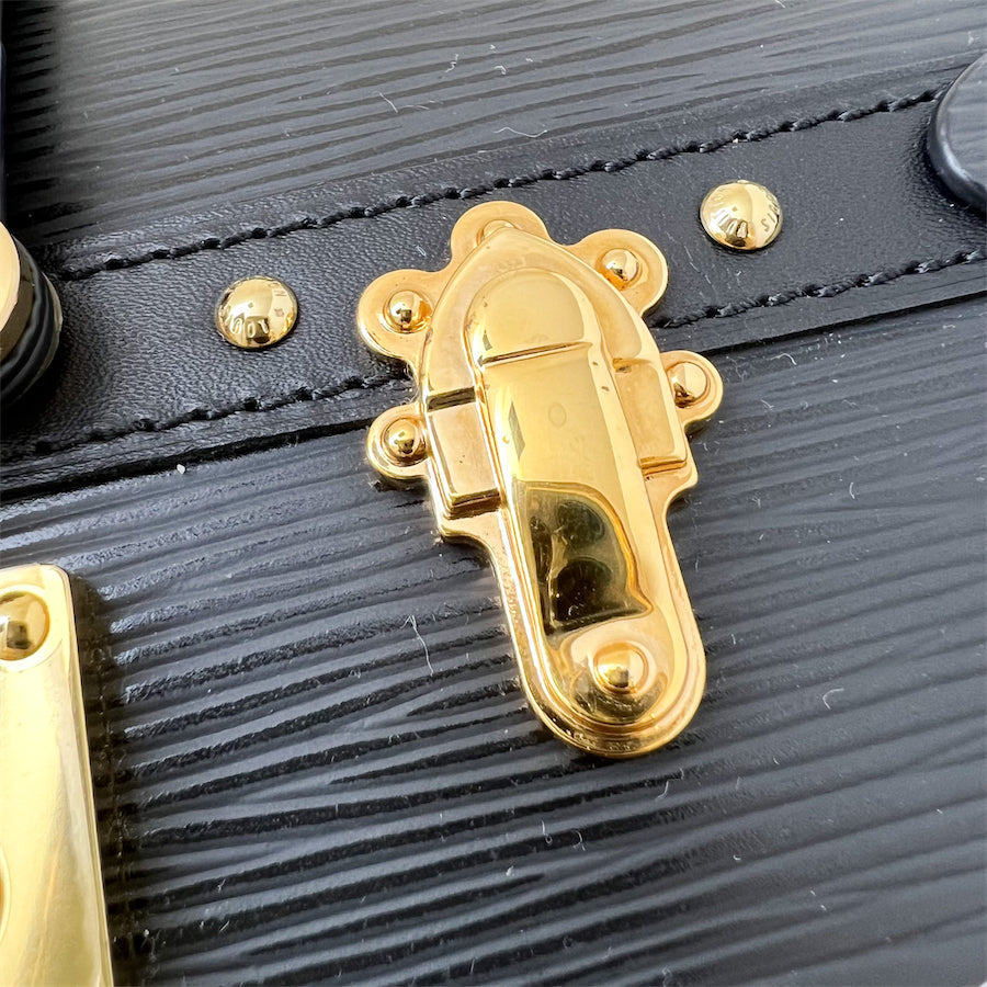 LV Trunk Clutch in Black Epi Leather with Strap GHW
