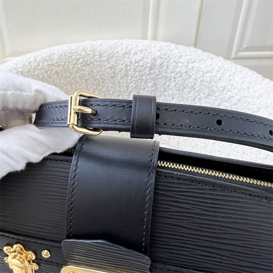 LV Trunk Clutch in Black Epi Leather with Strap GHW
