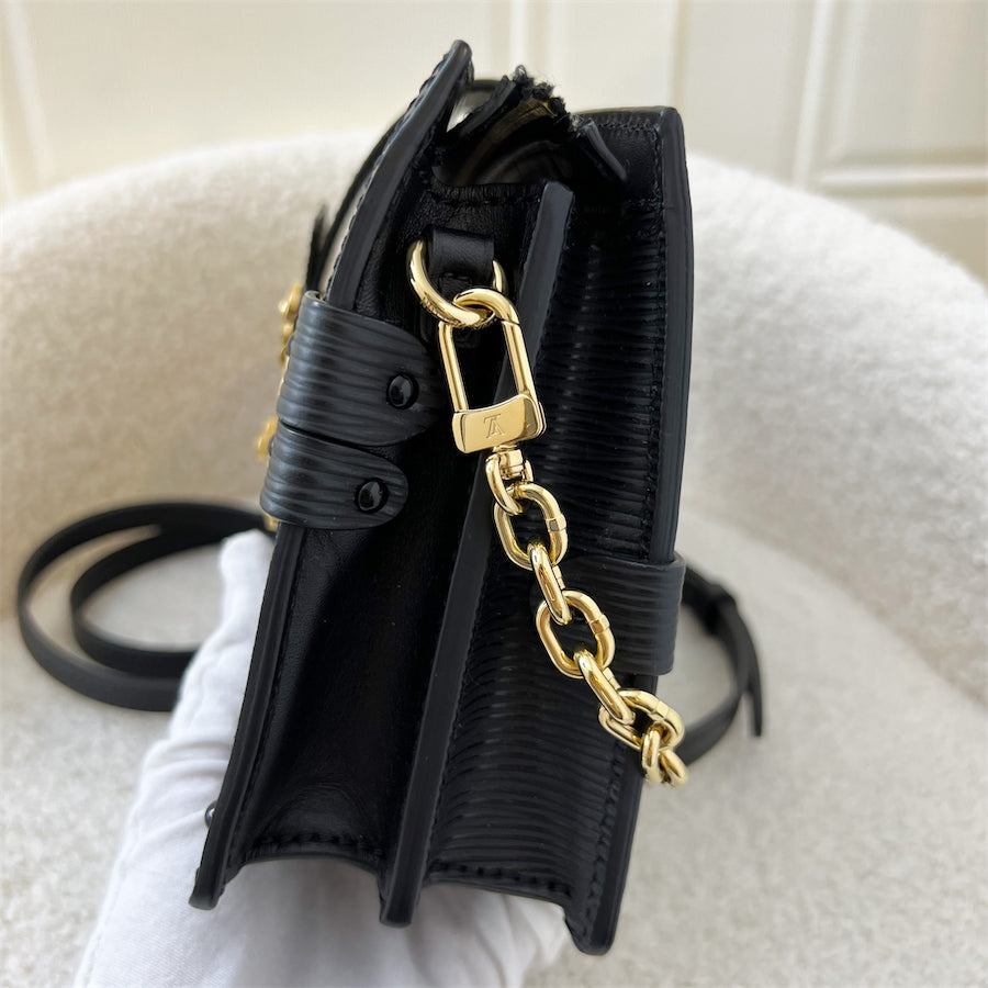 LV Trunk Clutch in Black Epi Leather with Strap GHW