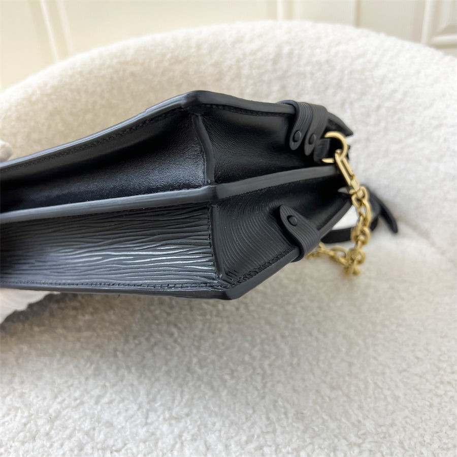 LV Trunk Clutch in Black Epi Leather with Strap GHW