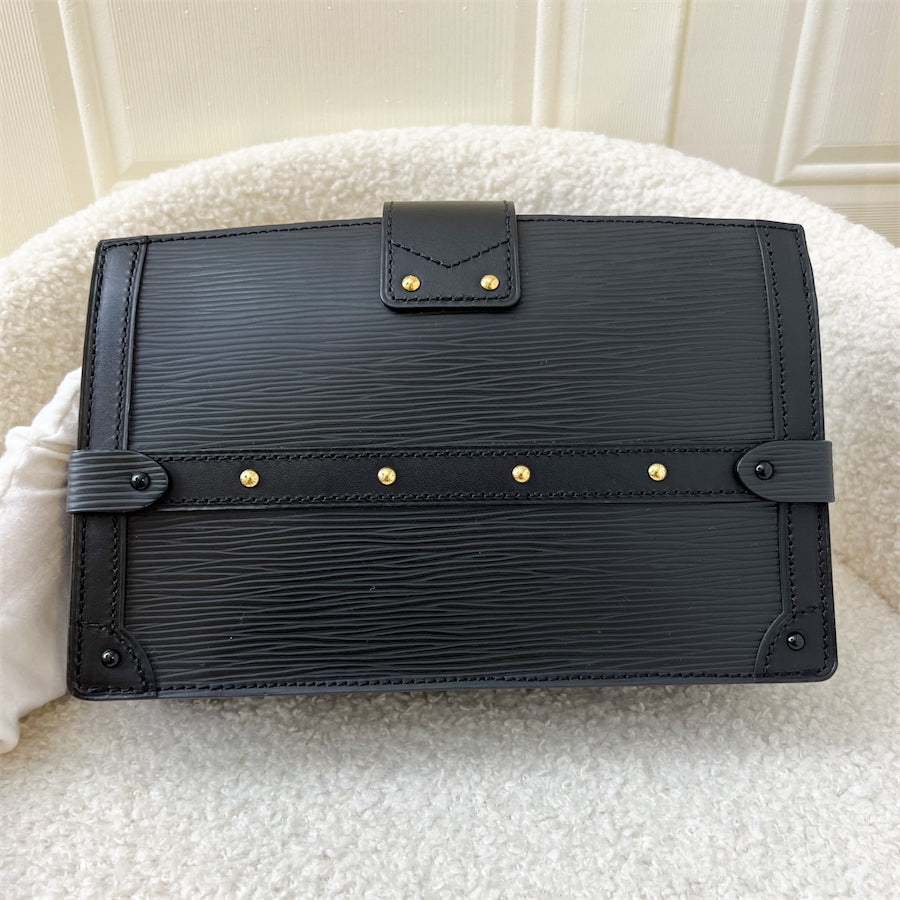 LV Trunk Clutch in Black Epi Leather with Strap GHW