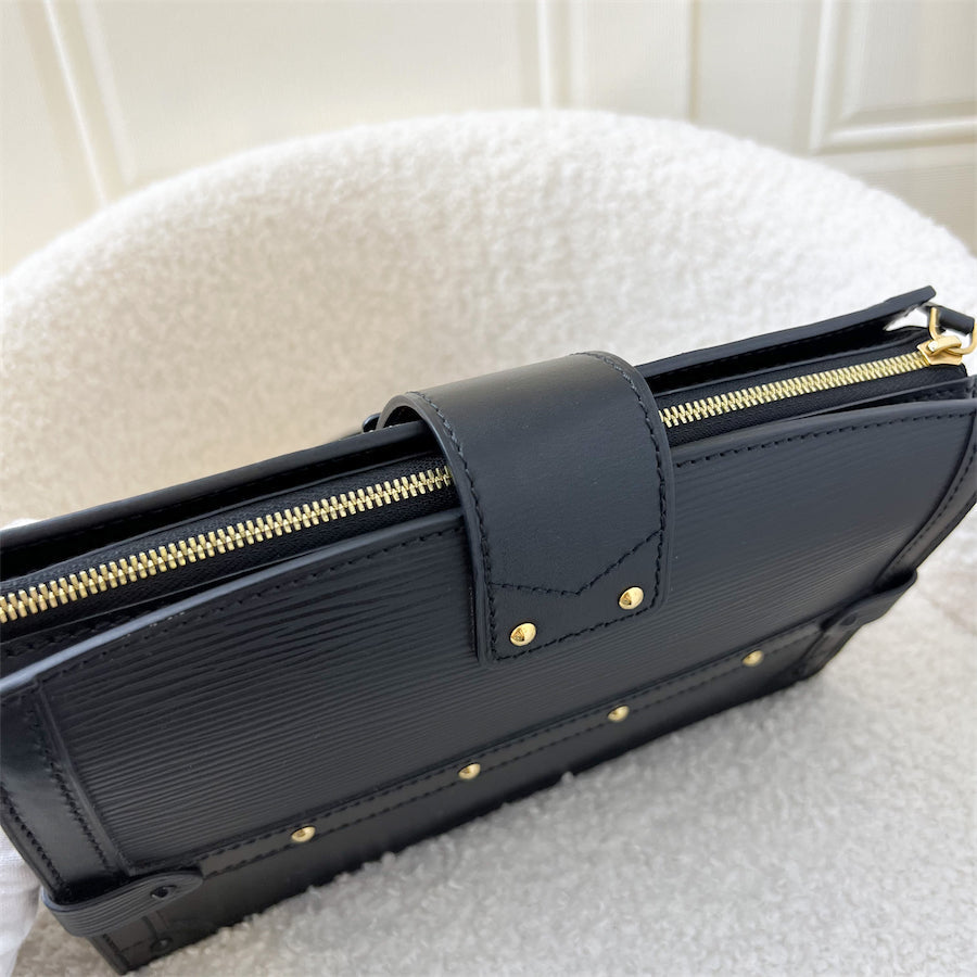 LV Trunk Clutch in Black Epi Leather with Strap GHW