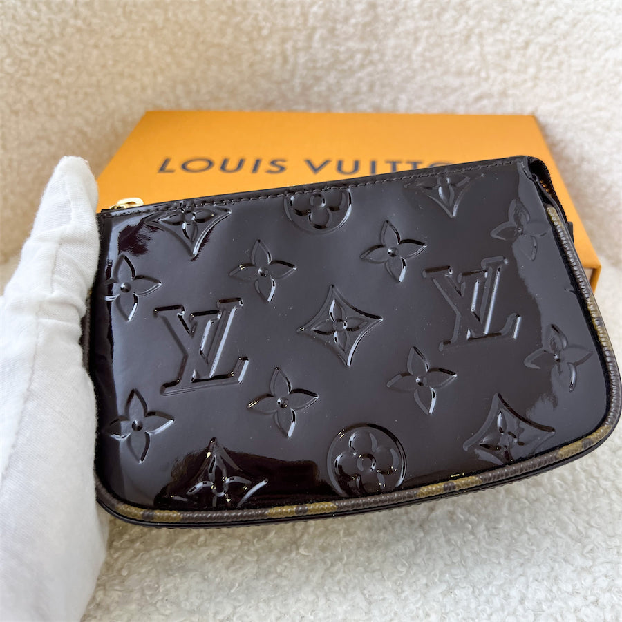 LV Mini Pochette Accessoires in Amarante Maroon Vernis Leather GHW