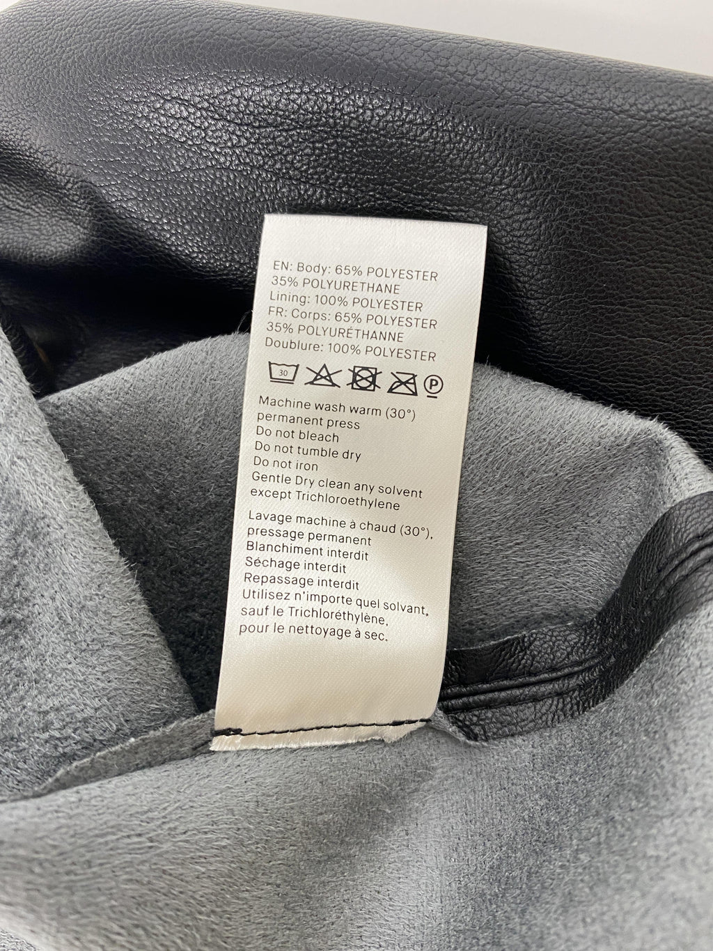 BLACK VEGAN LEATHER NAUM SHIRT - Size MEDIUM