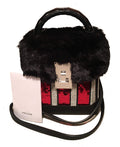 NWT The Volon Red Sequin & Black Fur Great Box Bag