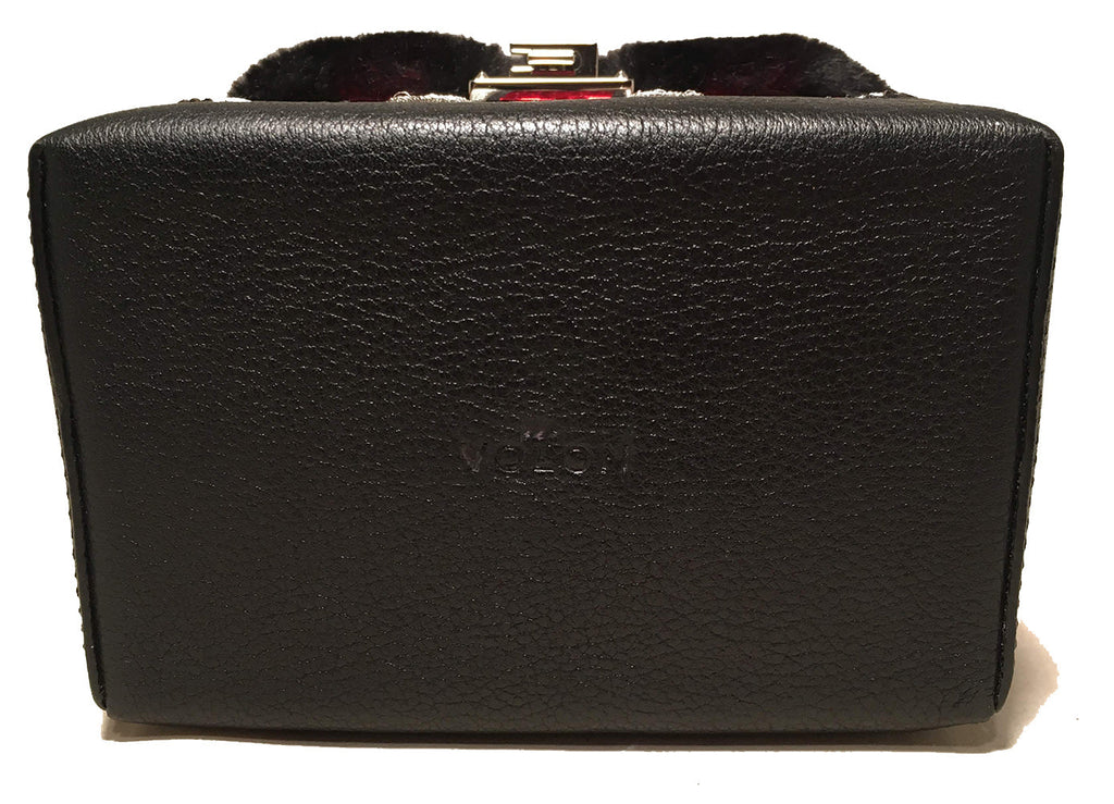 NWT The Volon Red Sequin & Black Fur Great Box Bag