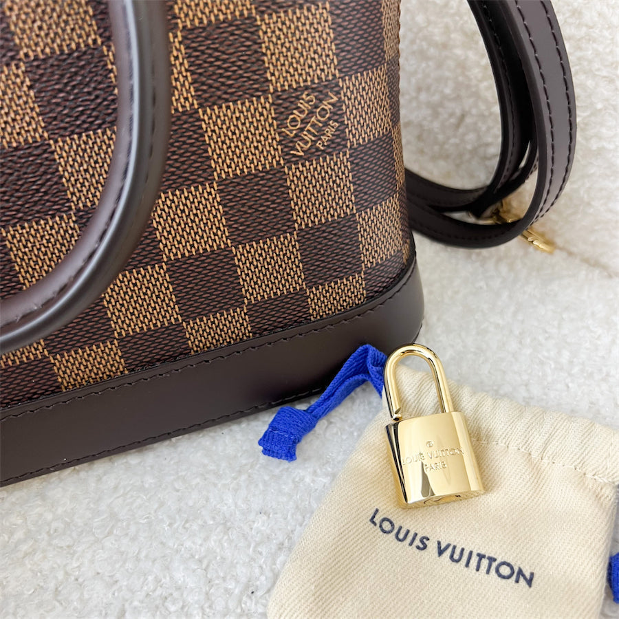 LV Alma BB in Damier Ebene Coated Canvas and GHW