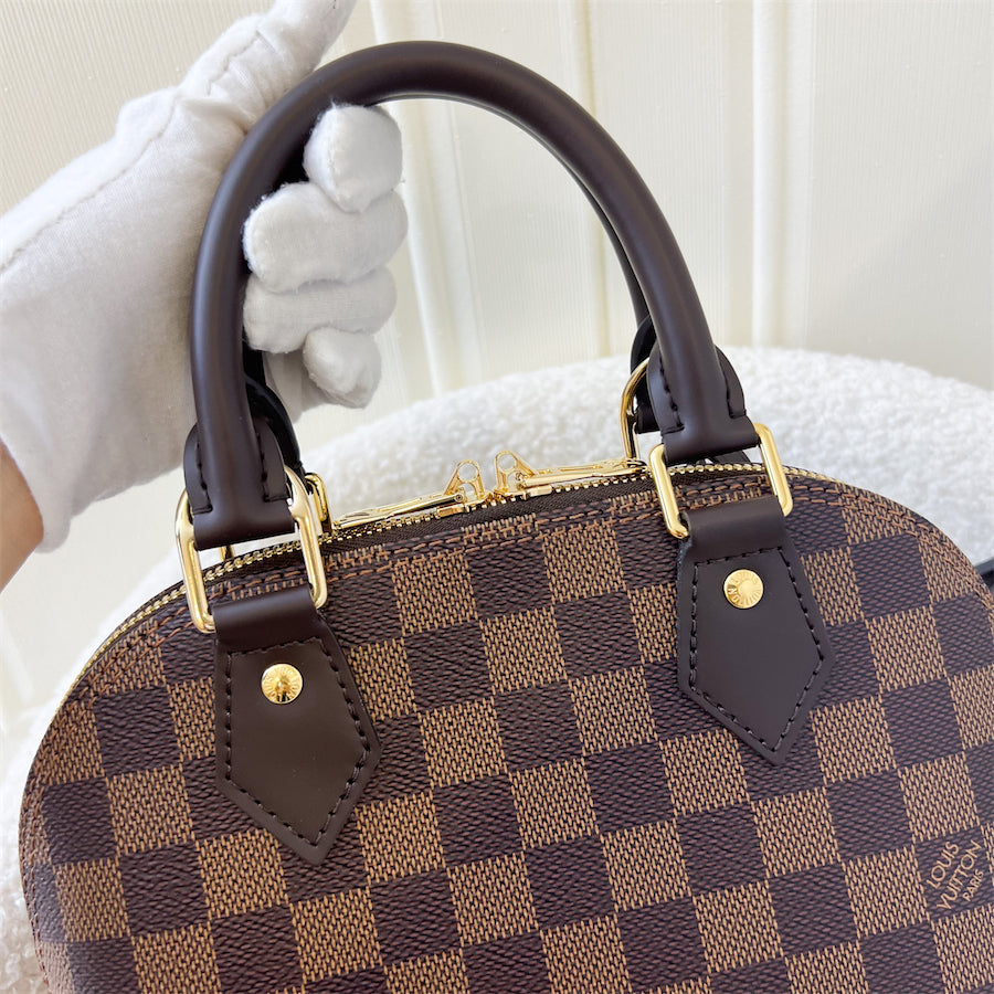LV Alma BB in Damier Ebene Coated Canvas and GHW