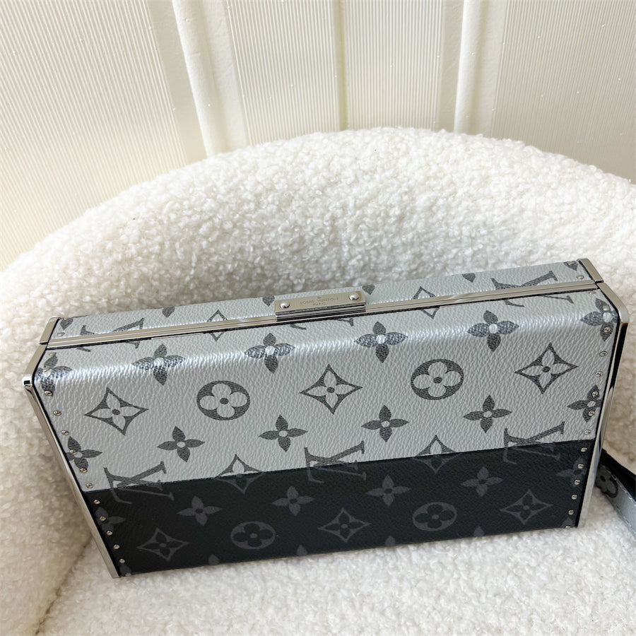 LV Limited Edition Wallet Trunk Clutch in Black / Silver Monogram Canvas