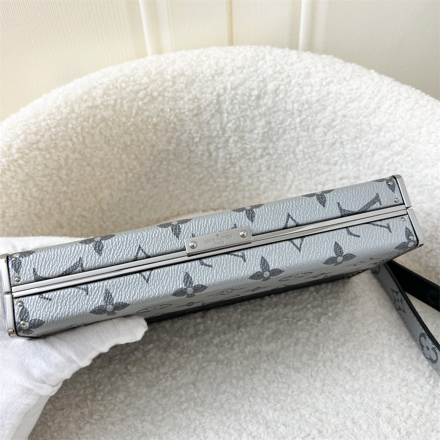 LV Limited Edition Wallet Trunk Clutch in Black / Silver Monogram Canvas