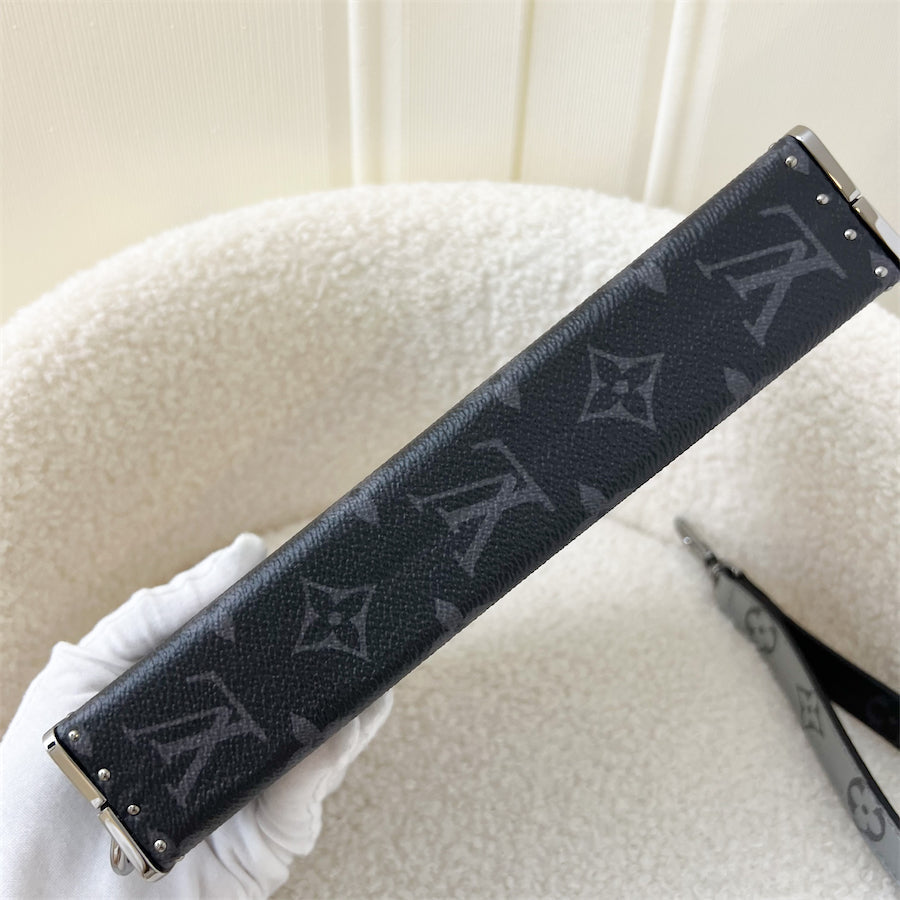 LV Limited Edition Wallet Trunk Clutch in Black / Silver Monogram Canvas