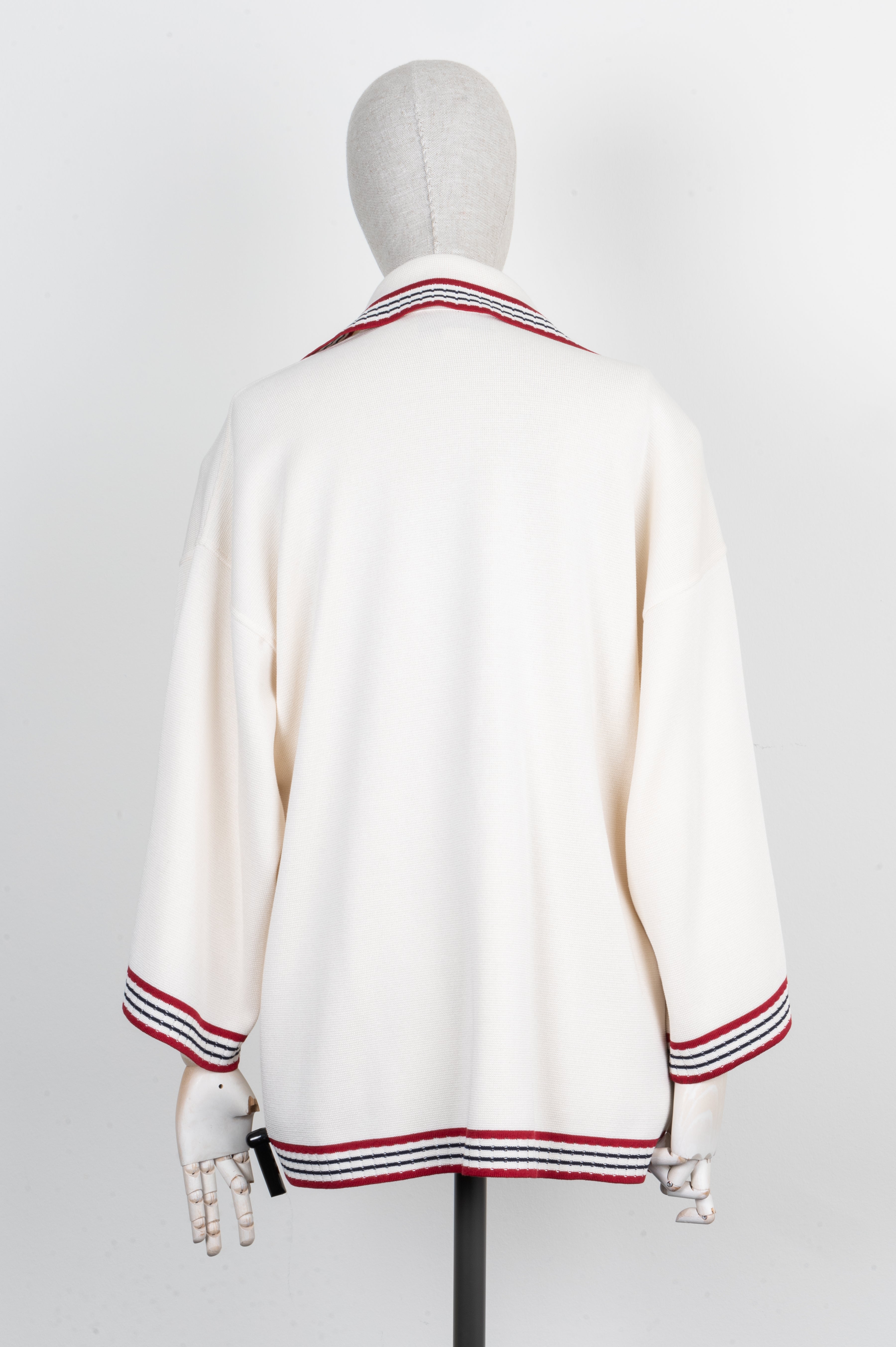 GUCCI Knit Jacket Ivory Red