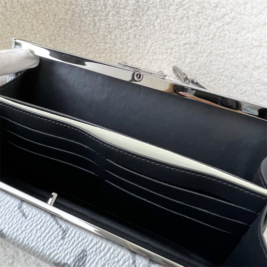 LV Limited Edition Wallet Trunk Clutch in Black / Silver Monogram Canvas