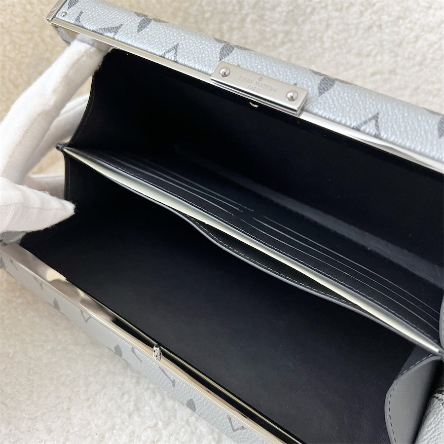 LV Limited Edition Wallet Trunk Clutch in Black / Silver Monogram Canvas