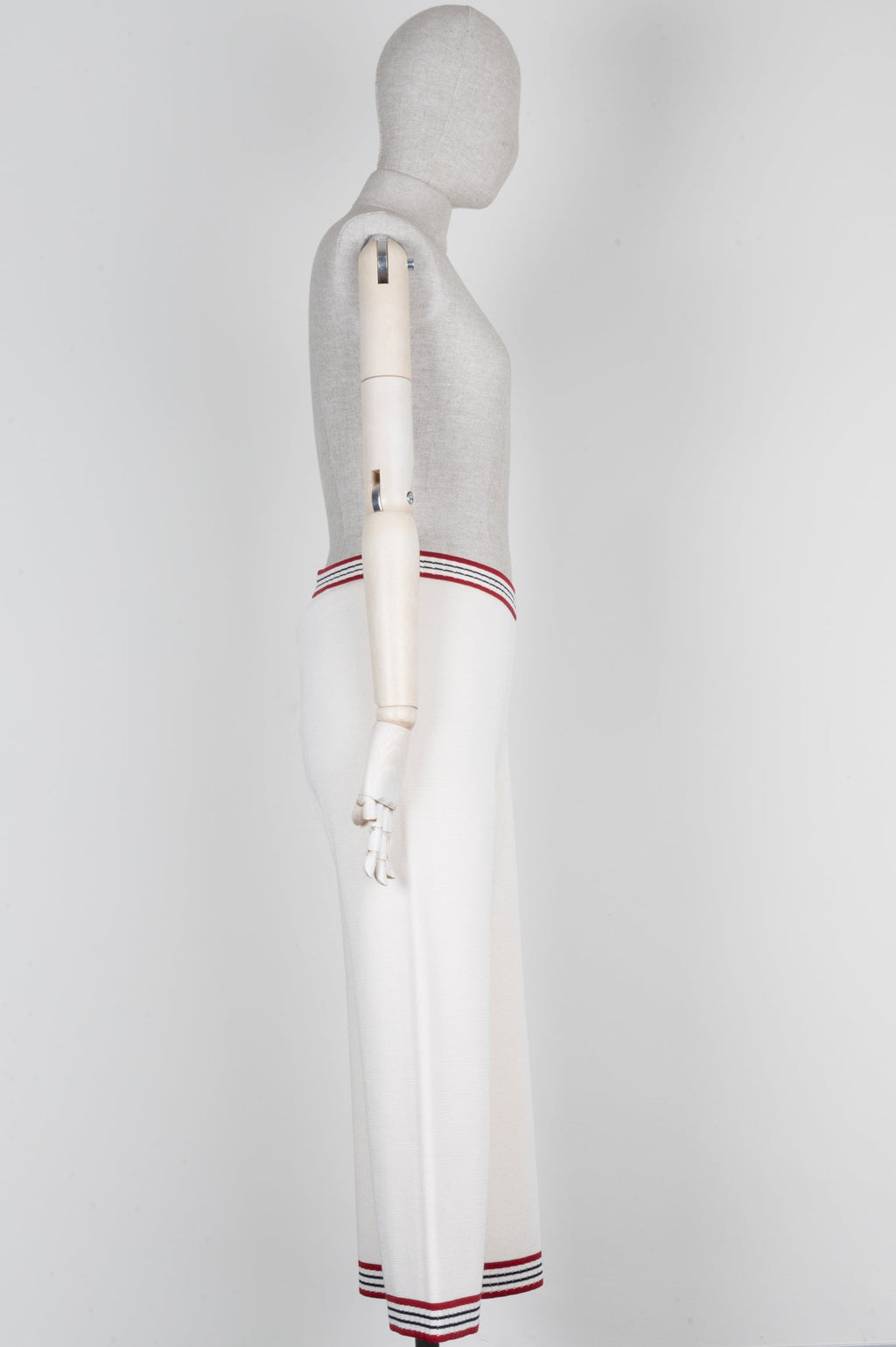 GUCCI Knit Pants Ivory Red