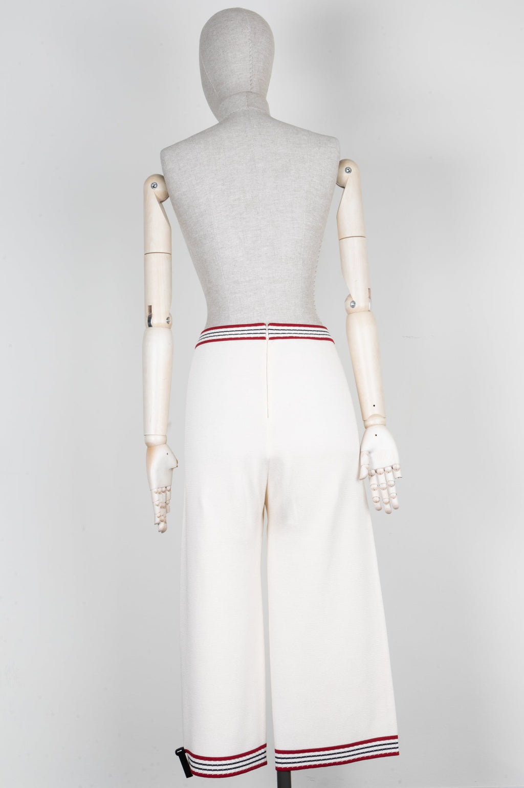 GUCCI Knit Pants Ivory Red