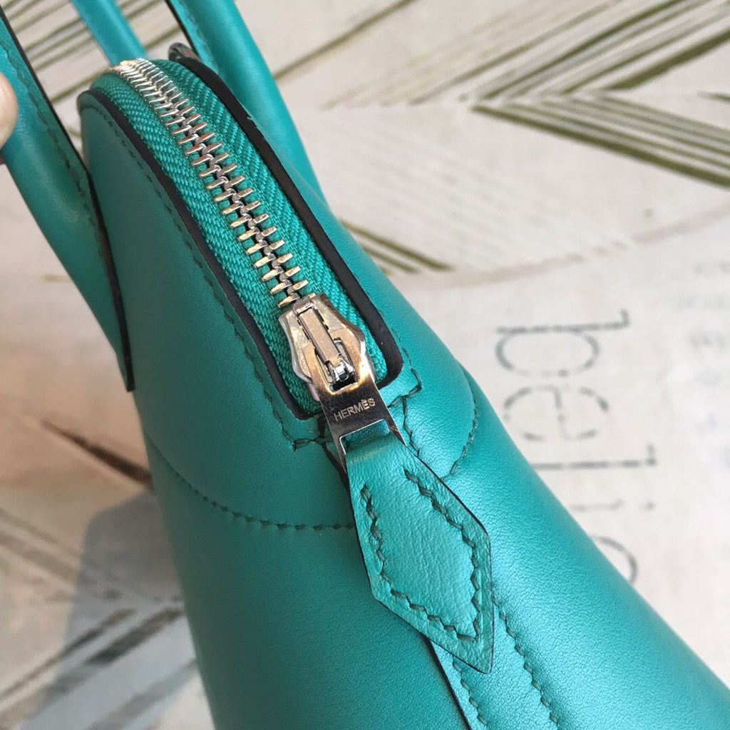 HM Bolide Bag Blue For Women Silver Toned Hardware 12.6in/32cm