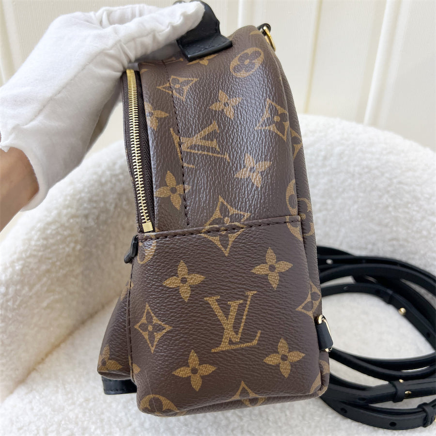 LV Mini Palm Springs Backpack in Monogram Canvas GHW (New Zip)