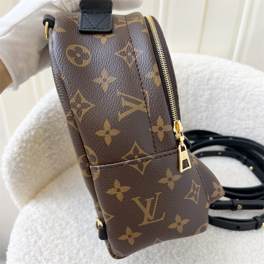 LV Mini Palm Springs Backpack in Monogram Canvas GHW (New Zip)