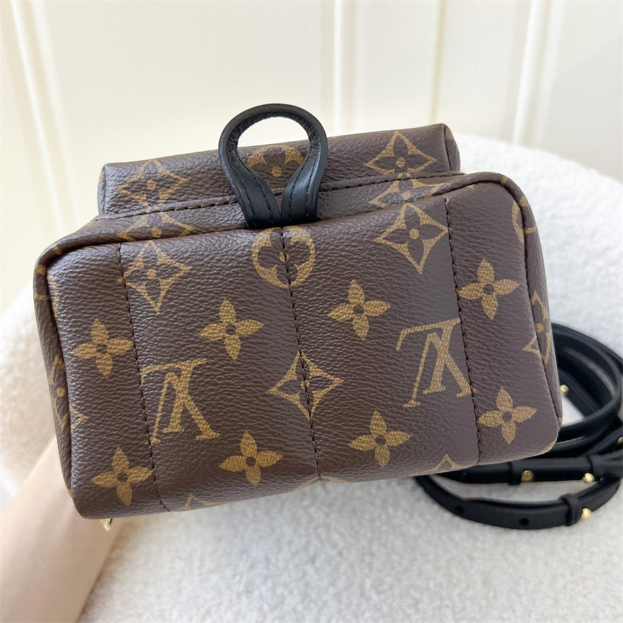 LV Mini Palm Springs Backpack in Monogram Canvas GHW (New Zip)
