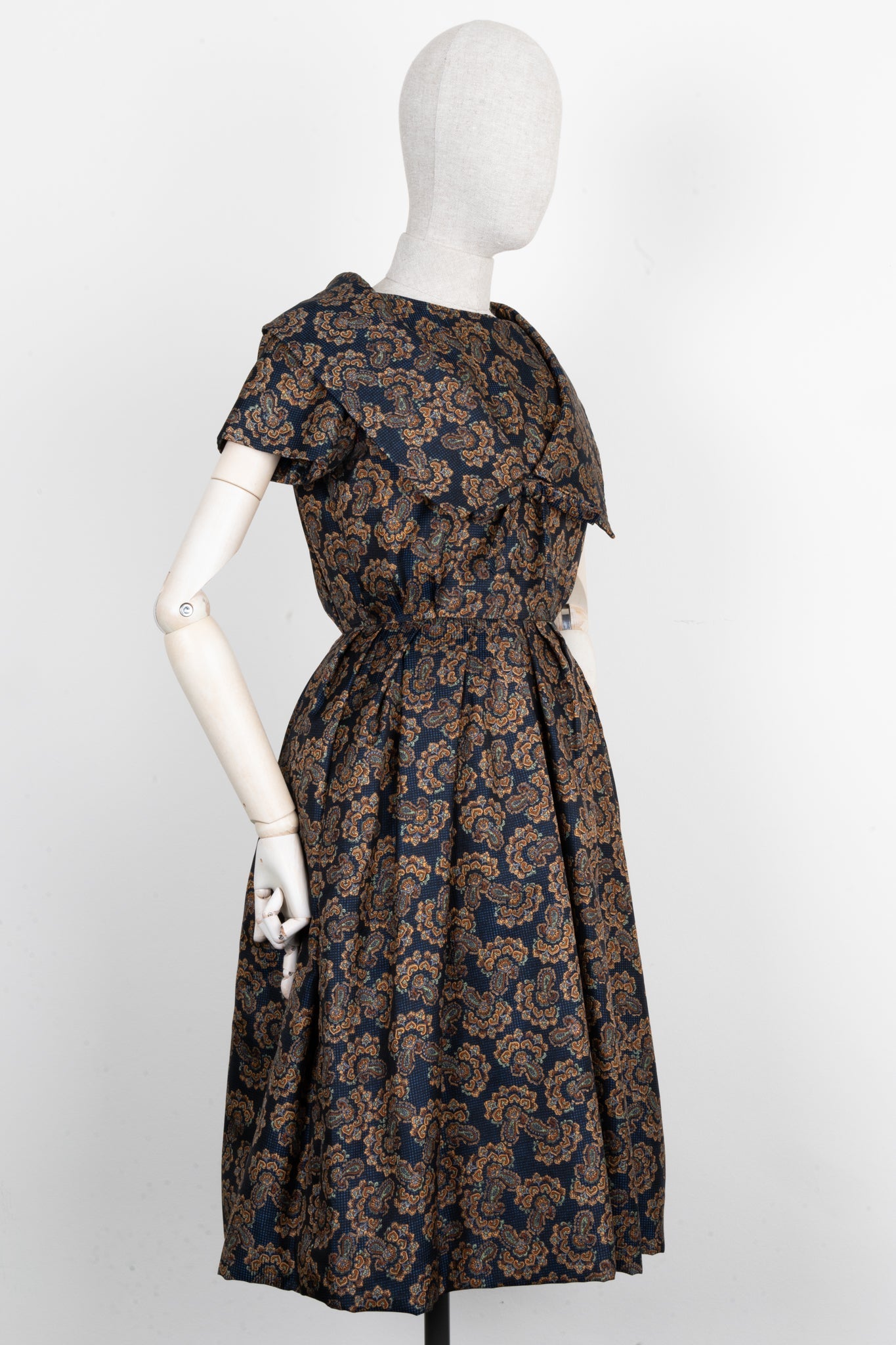 CHRISTIAN DIOR Vintage Couture Dress with Underpinning Silk Paisley