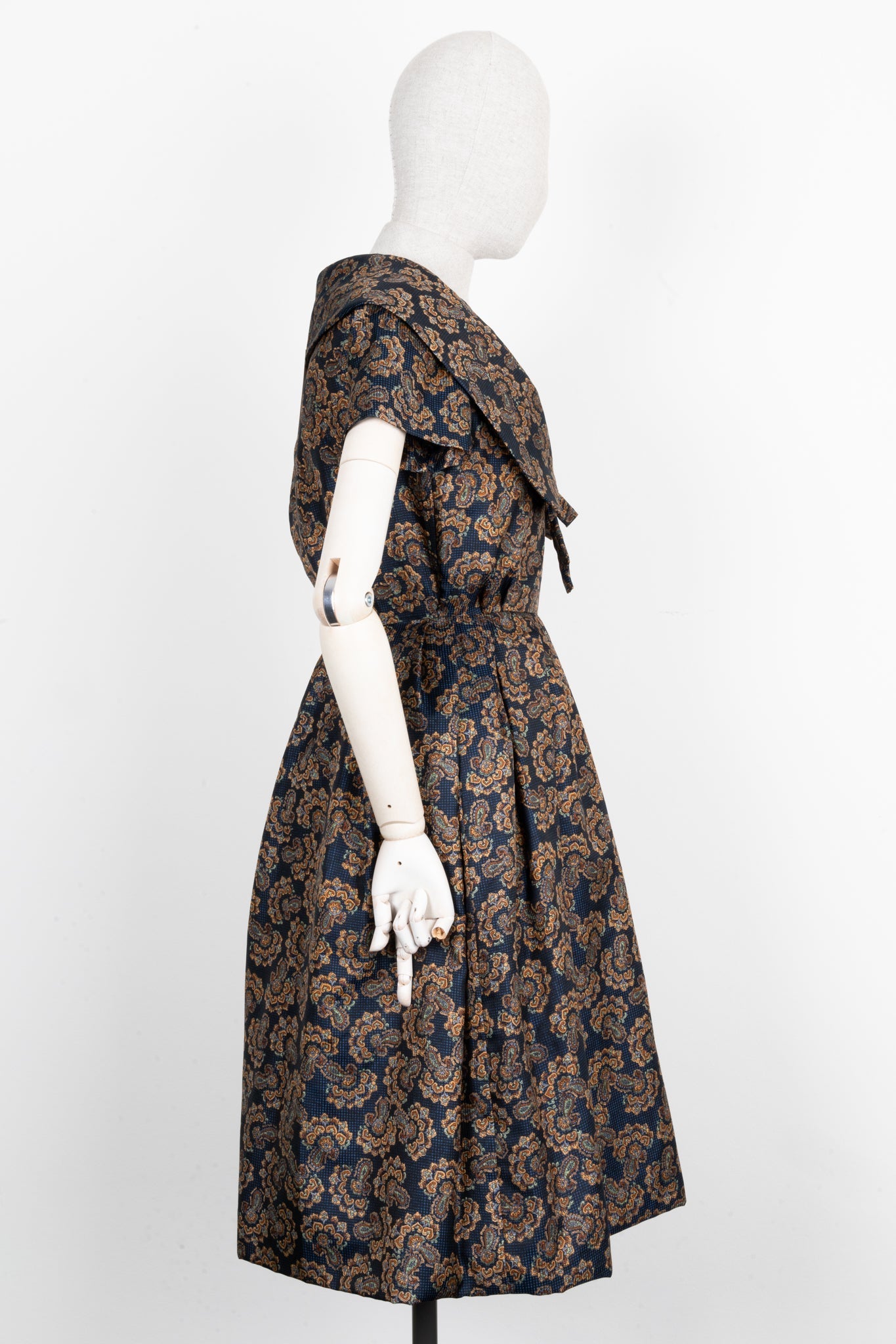 CHRISTIAN DIOR Vintage Couture Dress with Underpinning Silk Paisley