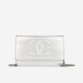 Chanel CC Wallet on Chain - Silver