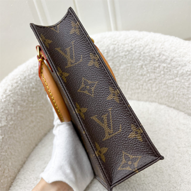 LV Petit Sac Plat in Monogram Leather GHW