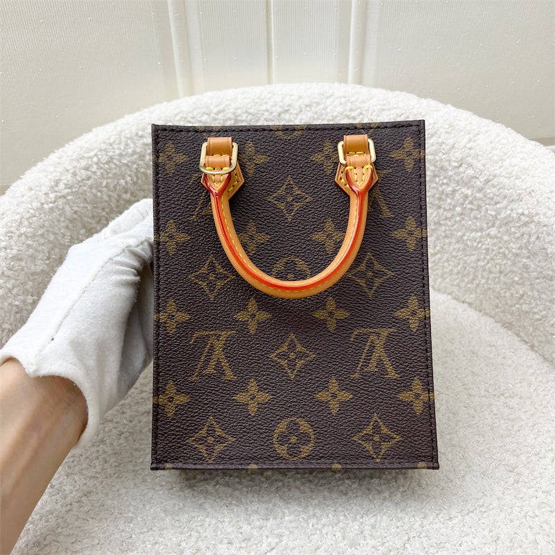LV Petit Sac Plat in Monogram Leather GHW