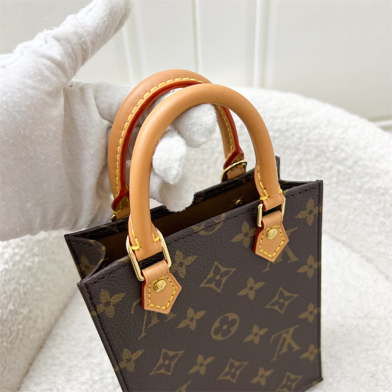 LV Petit Sac Plat in Monogram Leather GHW