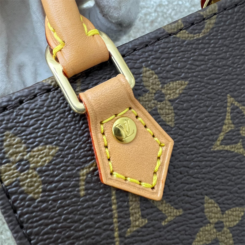 LV Petit Sac Plat in Monogram Leather GHW