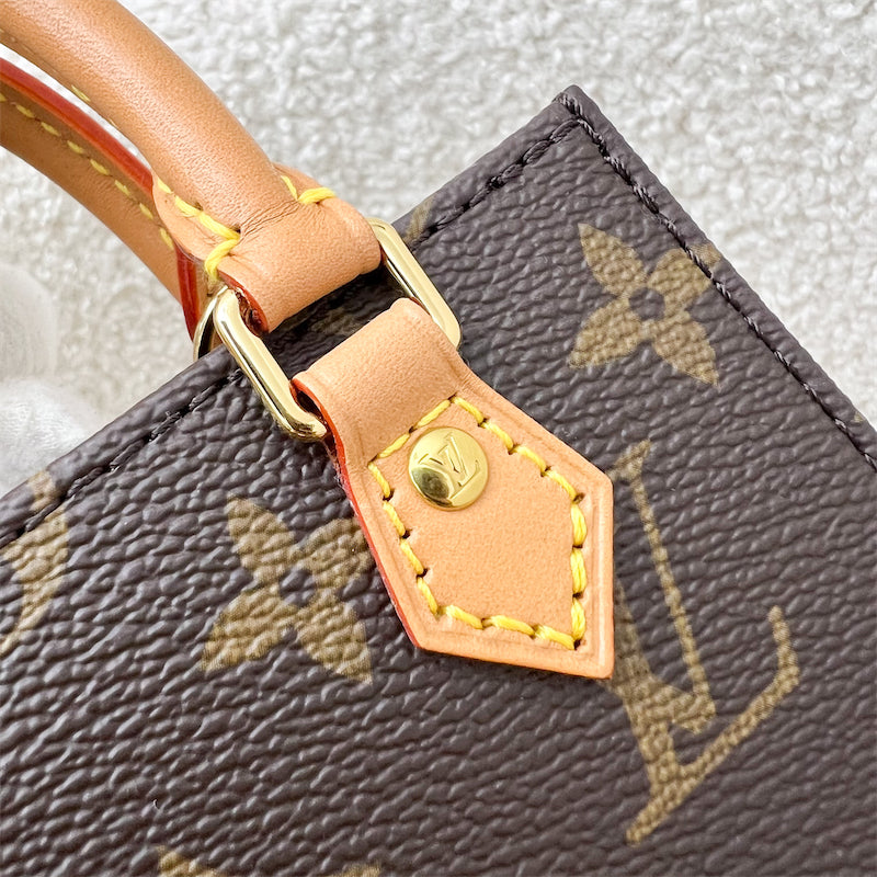 LV Petit Sac Plat in Monogram Leather GHW