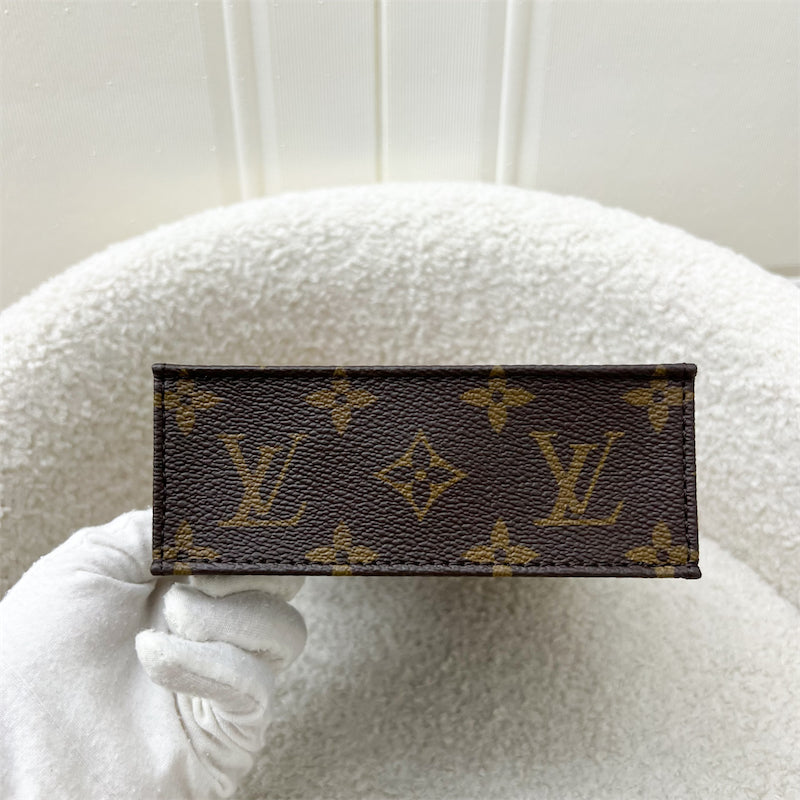 LV Petit Sac Plat in Monogram Leather GHW