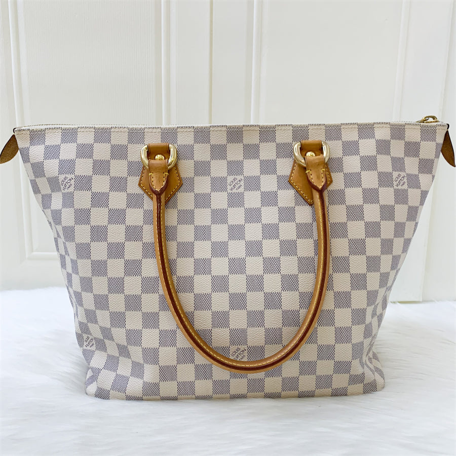 LV Saleya PM Tote in Damier Azur Canvas and GHW