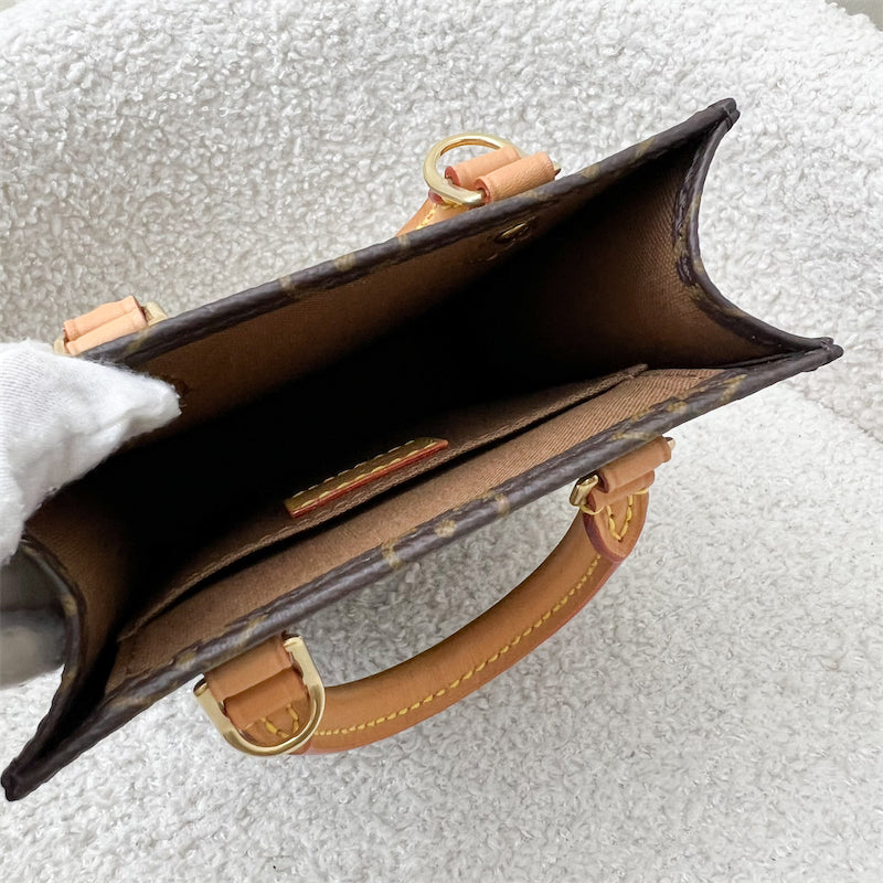LV Petit Sac Plat in Monogram Leather GHW