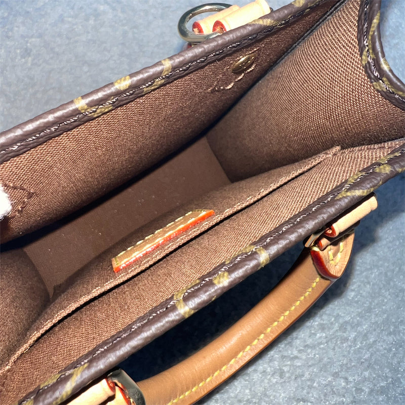 LV Petit Sac Plat in Monogram Leather GHW