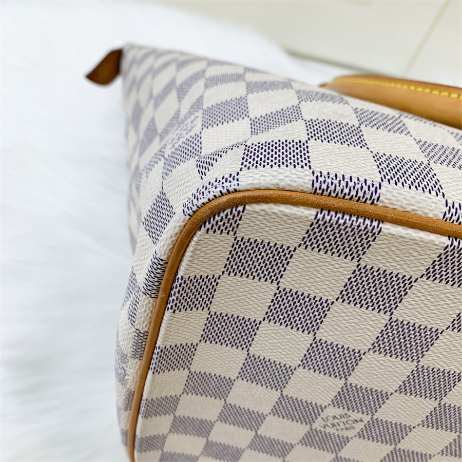 LV Saleya PM Tote in Damier Azur Canvas and GHW
