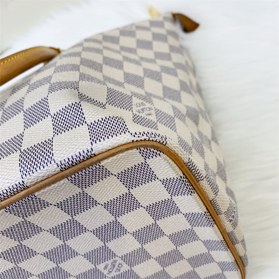 LV Saleya PM Tote in Damier Azur Canvas and GHW