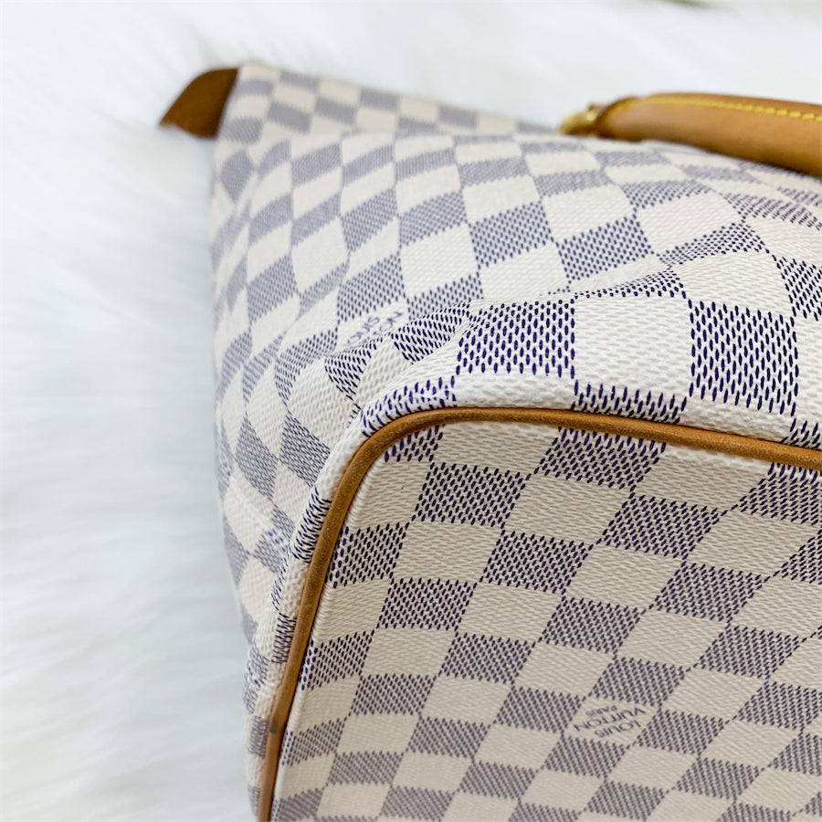 LV Saleya PM Tote in Damier Azur Canvas and GHW