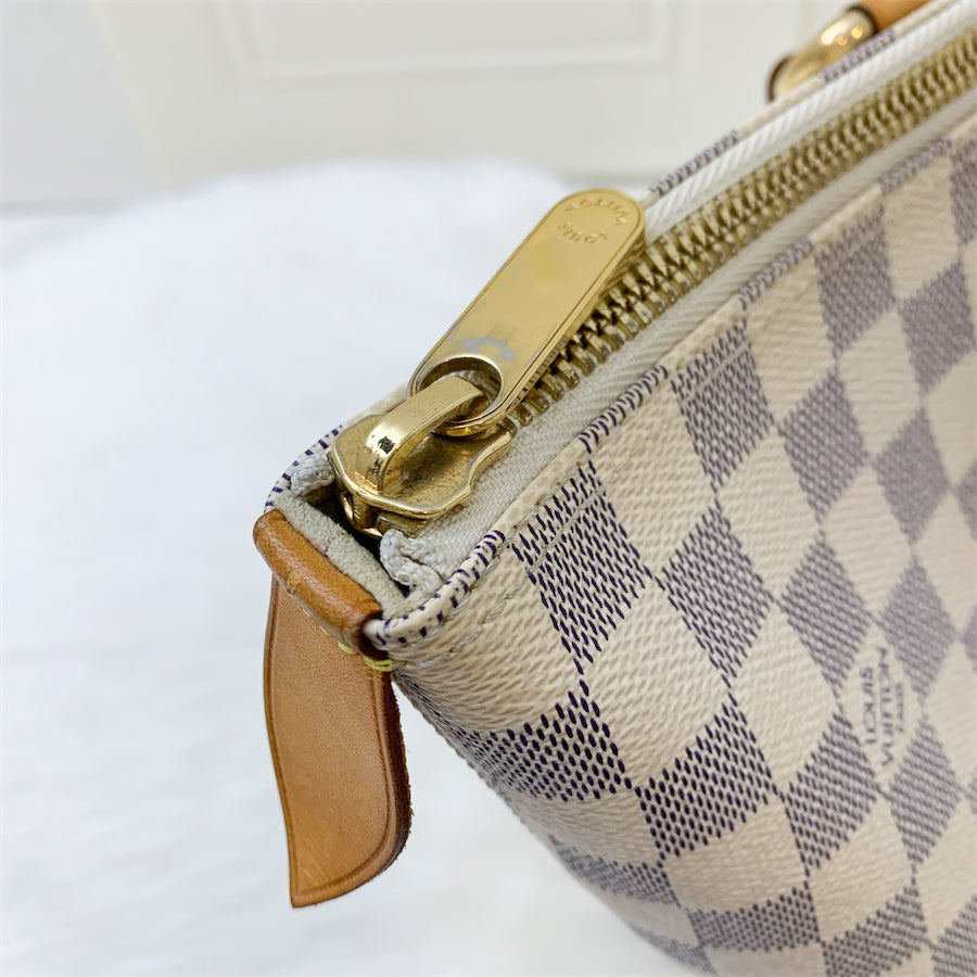 LV Saleya PM Tote in Damier Azur Canvas and GHW