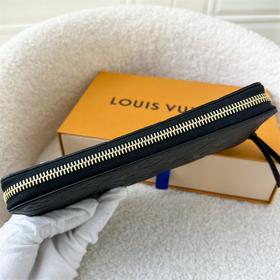 LV Clemence Long Wallet in Black Empreinte Leather GHW