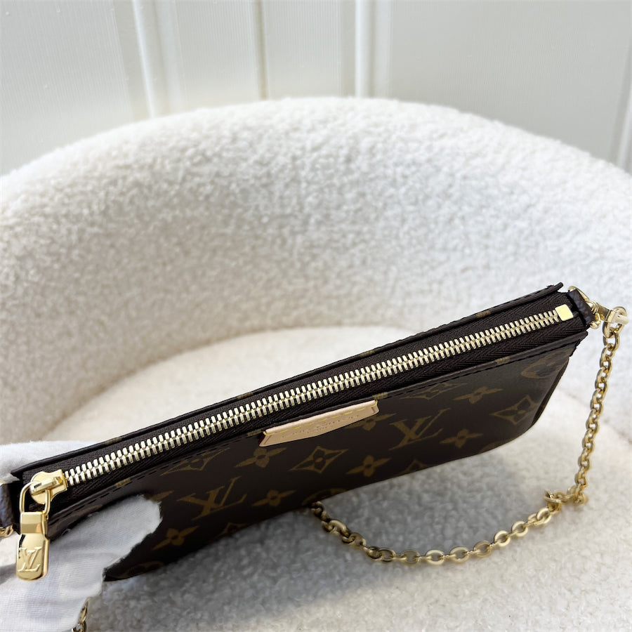LV Multi Pochette Accessoires MPA Small Pochette + Original Chain in Monogram Canvas GHW